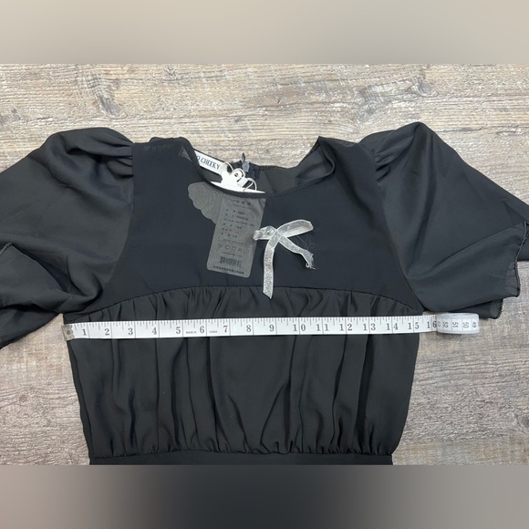 Black Layered Goth Wednesday Adams Maxi Dress NWT - Picture 10 of 12